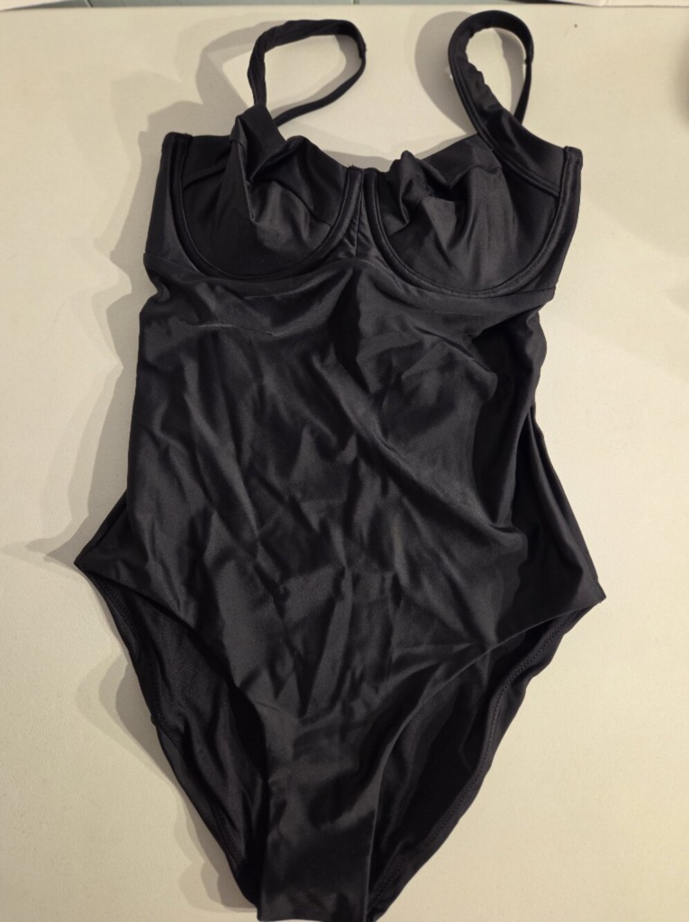 Quince Italian Underwire One-Piece Swimsuit Black Size Medium  Beach NWT